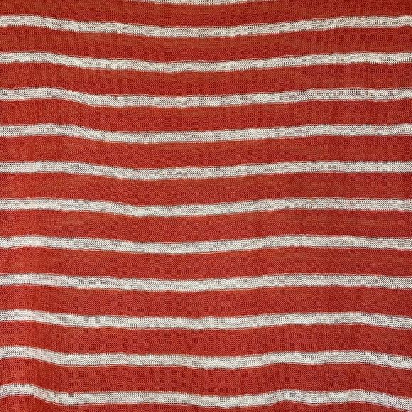 VINCE woman's size small S linen striped orange pullover lightweight sweater - Picture 6 of 9